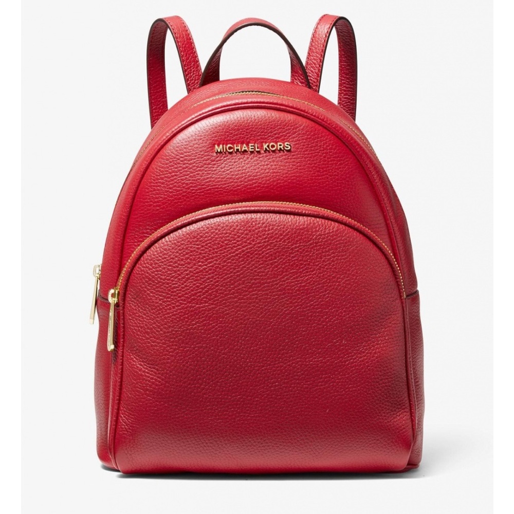Michael Kors Red Leather Medium Albbey Backpack EUC-Like new
